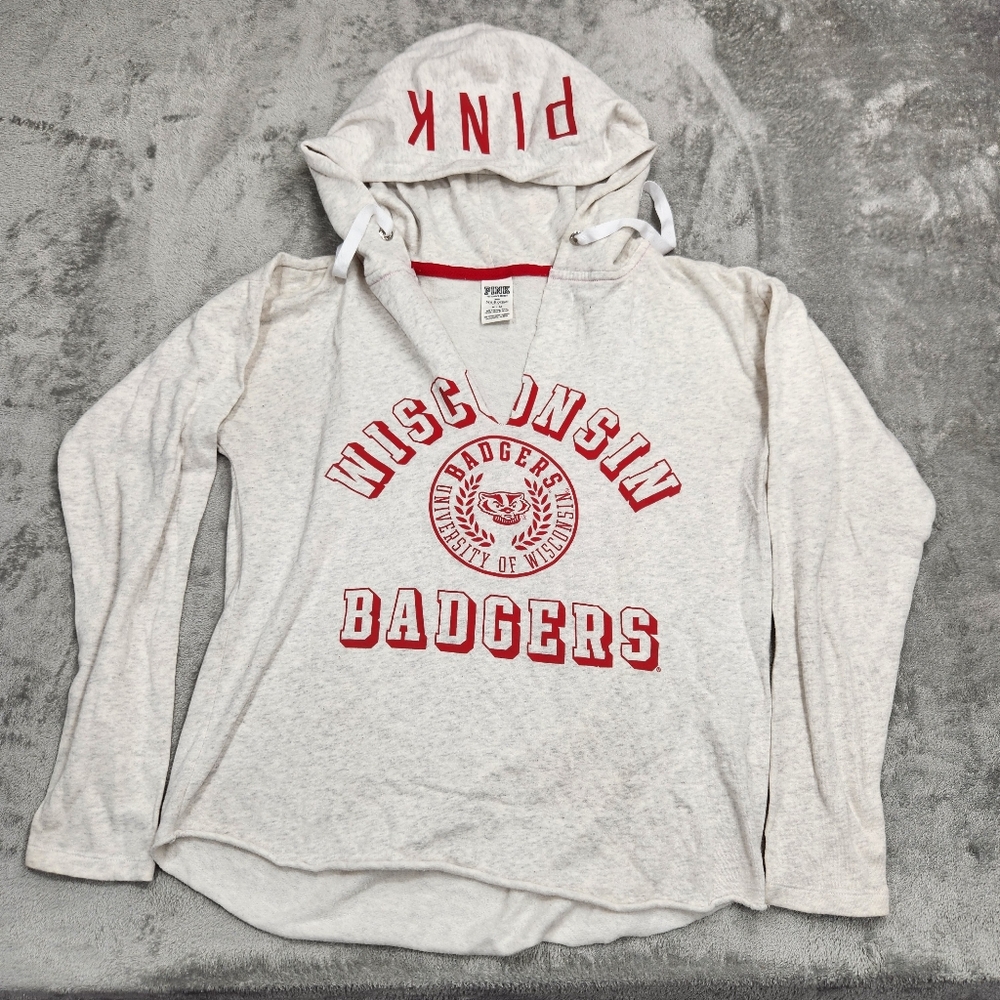 Victoria's Secret PINK Wisconsin Badgers Hoodie - Size Medium EUC